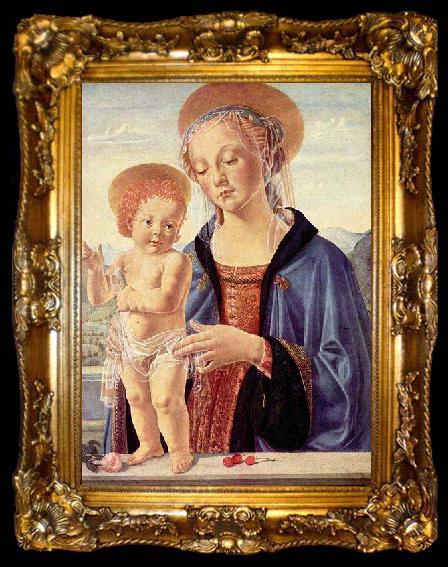 framed  LEONARDO da Vinci Small devotional picture by Verrocchio, ta009-2